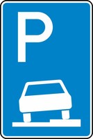 Verkehrszeichen VZ 315-55 Parken auf Gehwegen, 630 x 420, 2mm flach, RA 1