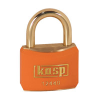 Kasp K12440ORAA1 Brass Padlock - 40mm - Brass Shackle - Orange - KA24404
