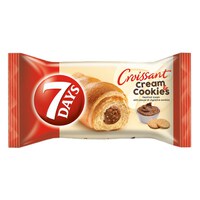 Croissant 7DAYS Cream&Cookies mogyorókrém ízű krémmel töltött keksz darabokkal 60g