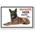 Vorsicht Hier Wache Ich... Belgischer Schäferhund, Hundeaufkleber, 30 x 20 cm, aus Premium-Aufkleber blasenfrei, mit UV-Schutz