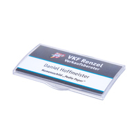 Pin Badge / Identification Badge / Name Badge "Podio Paper" | silver coloured with magnet "Basic TwentyTwo" (black)