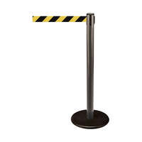 Barrier Post / Barrier Stand "Guide 28" | anthracite yellow / black - diagonal stripes 2300 mm
