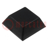 Self-adhesive foot; black; rubber; A: 20mm; B: 14mm; C: 7.6mm