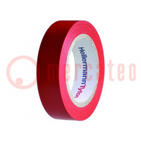 Tape: electrical insulating; W: 15mm; L: 10m; Thk: 0.15mm; red; 200%
