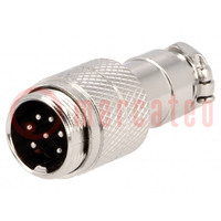 Plug; microphone; male; PIN: 7; for cable; straight