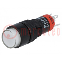 Switch: push-button; Pos: 2; SPDT; 0.5A/250VAC; 1A/24VDC; ON-ON