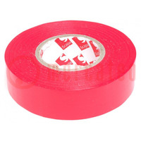 Tape: electrical insulating; W: 19mm; L: 25m; Thk: 0.13mm; red; 180%