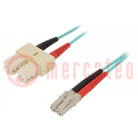 Patch cord en fibre optique; OM3; LC/UPC,SC/UPC; 2m; LSZH; bleu