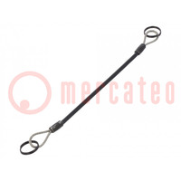 Retaining cable; Plating: PVC; stainless steel; 150mm; Body: black
