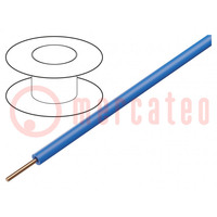 Wire; 0.2mm2; solid; Cu; PVC; blue; 60V; 100m; 1x0.2mm2