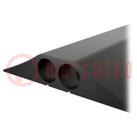 Cable protector; Width: 156mm; L: 9m; PVC; H: 30mm; black; Chambers: 2