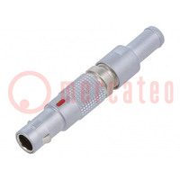 Conector: redondos; 00; enchufe; macho; PIN: 6; para soldar; 1,5A