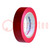 Tape: electro-isolatie; W: 15mm; L: 10m; Thk: 150um; rood; PVC-folie