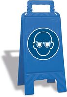 Warnaufsteller - Augenschutz benutzen, Blau, 61 x 27.5 cm, Polypropylen