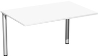 SoftForm-Verkettungs-Schreibtisch, Weiß, Gestell in alusilber. HxBxT 720 x 1200 x 800 mm | TP0442-02
