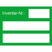 Inventaretiketten,schw 12Stk Bogen,Text:Inventar-Nr.-3Beschriftungsf 4x3cm Version: 04 - grün