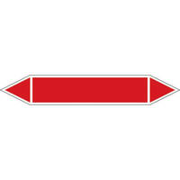 Rohrleitungskennz/Pfeilschild auf Bogen Gr2 Dampf(rot), Folie gest,7,5x1,6cm Version: P2000 DIN 2403 - blanko zur Selbstbeschriftung P2000
