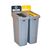Slim Jim Recycling-Station für 2 Abfallströme, FR, geschlosser Deckel (grau) / Papierdeckel (gelb), , VB 182008, Grau, Grau, Gelb