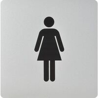 Produktbild zu WC Simbolo donna autoadesivo, 100 x 100 mm, plastica colore alluminio