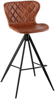 Barstuhl Kansas; 52.5x50x104 cm (BxTxH); Sitz cognac, Gestell schwarz; 2 Stk/Pck