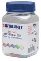 Intellinet 50er-Pack RJ45-Reparaturclips, Zur Reparatur von RJ45-Modularsteckern, verschiedene Farben,