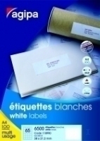 Agipa White Multipurpose 100 A4 105 x 57 selbstklebendes Etikett Weiß