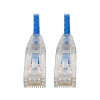 Tripp Lite N201-S6N-BL Cat6 Gigabit Snagless Slim UTP Ethernet Cable (RJ45 M/M), PoE, Blue, 6-in. (15.24 cm)