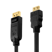 PureLink PI5100-050 adaptador de cable de vídeo 5 m DisplayPort HDMI Negro