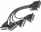 Moxa CBL-M37M25x4-30 seriële kabel Zwart 0,3 m DB37 DB25