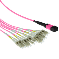 ACT RL7855 Glasvezel kabel 5 m MPO/MTP 12x LC OM4 Violet