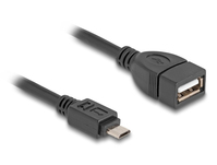 DeLOCK 83018 USB Kabel 0,11 m USB 2.0 Micro-USB B USB A Schwarz