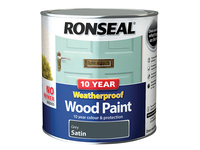 10 Year Weatherproof Wood Paint Grey Satin 2.5 litre