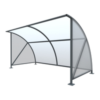 Hennessy Modular Bike Shelter - Surface Fixed - Hennessy Bike Shelter - 4 Metre Length - RAL 9003 - Signal White