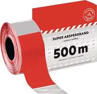 Absperrband Länge 500 m Breite 80 mm rot/weiß geblockt