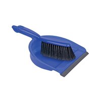 Dustpan and Brush Set Blue (Rubber lipped edge and soft bristled handle) 102940B