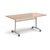 Rectangular deluxe fliptop meeting table with silver frame 1600mm x 800mm - beec