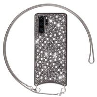 NALIA Glitter Cover with Chain compatible with Huawei P30 Pro Case, Diamond Mobile Back Protector & Necklace, Sparkly Silicone Bumper Shockproof Protective Skin Twinkle TPU Cove...