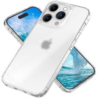 NALIA Cover Chiaro Smerigliato compatibile con iPhone 15 Pro Max Custodia, Traslucido Opaco Anti-Giallo Anti-Impronto Frosted Case, Dorso Duro & Cornice Silicone, Guscio Antisci...