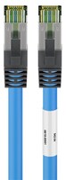 RJ45 (CAT 6A, 500 MHz) Patchkabel mit CAT 8.1 S/FTP Rohkabel, blau, 15 m - 99,9 % sauerstofffreier K