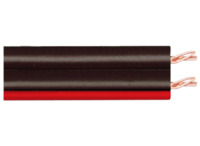 Lautsprecher-Leitung, 2 x 0,5 mm², schwarz (rote Adermarkierung)