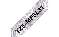 Tze-Mpsl31 Label-Making Tape , Black On Silver ,