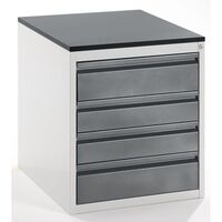 Drawer cupboard with telescopic guides