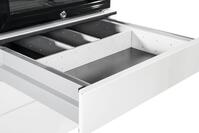 Kühlschrank-Caddy, BxTxH 500x600x1157 mm, Kühlschrank, 3 Schubladen für Besteck
