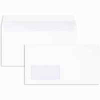 Briefumschläge 125x235mm 80g/qm haftklebend Fenster VE=1000 Stück weiß