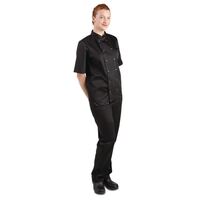 Whites Unisex Vegas Chef Jacket in Black - Polycotton with Short Sleeves - M