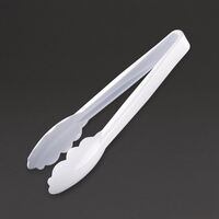 Vogue Kristallon 9in Tongs in White Lightweight Made of Polycarbonate