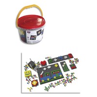 Jeu de construction Pixel Color 812 pièces plastique superposables en 5 couleurs, livré dans un seau - produit supprimé à épuisement du stock