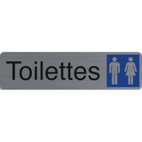 EXACOMPTA Plaque adhésive imitation aluminium Toilettes dame / homme 16,5X4,4 cm 67151E