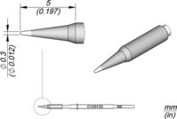 Lötspitze konisch, D: 0,3 mm, gerade, rund, C105103