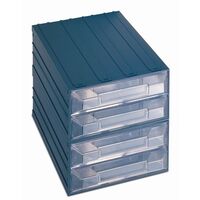 Free-standing interlocking modular drawer system 249 x 366 x 250mm, 4 drawer